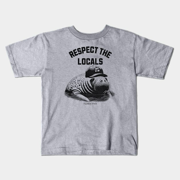 Respect the Locals - Manatee Kids T-Shirt by susanne.haewss@googlemail.com